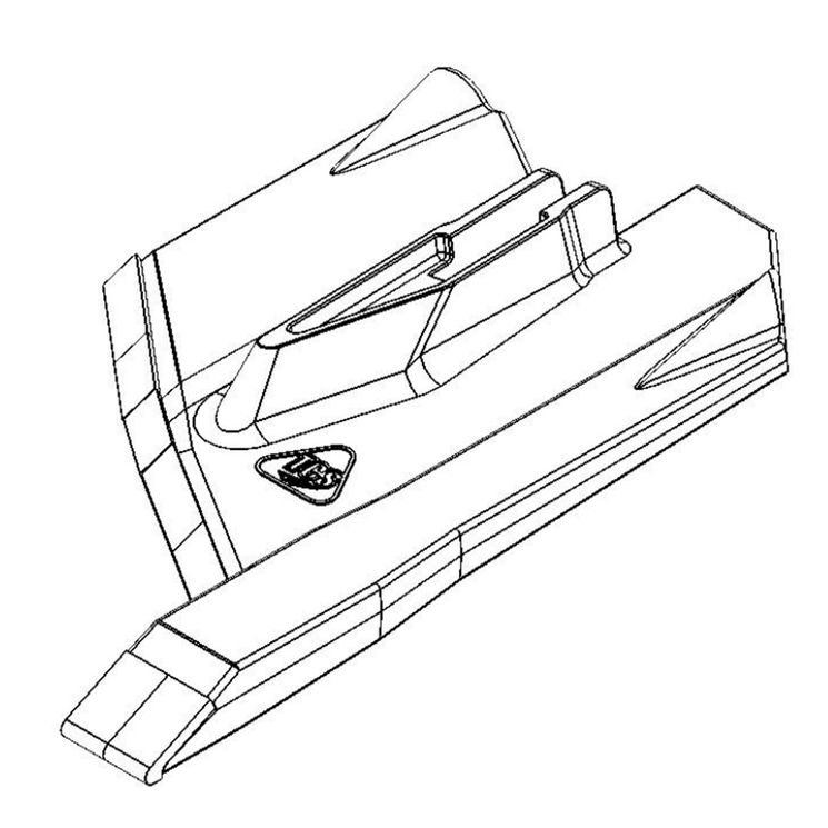 Soc à aileron 550 mm carbure Carbi-Protect pour déchaumeur à dent, cultivateur Agrisem, TCS-SOC553W-MC4, gauche, pièce origine