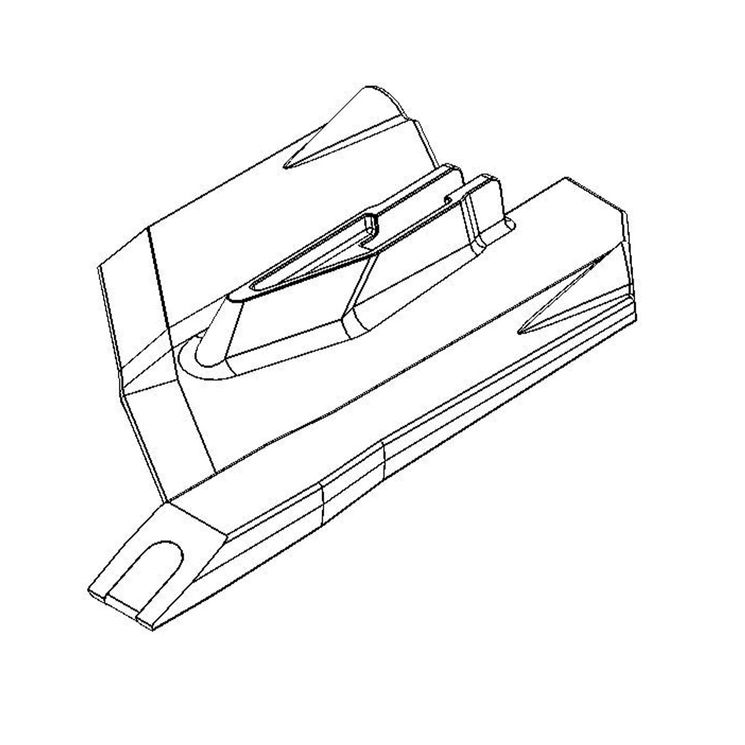 Soc à aileron 550 mm avec plaquette Carbure G2 pour déchaumeur à dent, cultivateur Agrisem, TCS-SOC553W-MC2, gauche, pièce origine