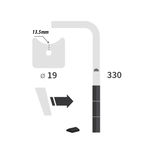 Dent carbure, 5 pastilles 5x30mm, pour herse rotative, AMAZONE Cultimix, 330x15mm, Ø19mm, 6574300, attaquante, droite, pièce interchangeable