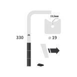 Dent carbure, 5 pastilles 5x30mm, pour herse rotative, AMAZONE Cultimix, 330x15mm, Ø19mm, 6575300, attaquante, gauche, pièce interchangeable