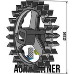 Roue Crosskill 350x60, fonte GG25, pour arbre 40, Universel