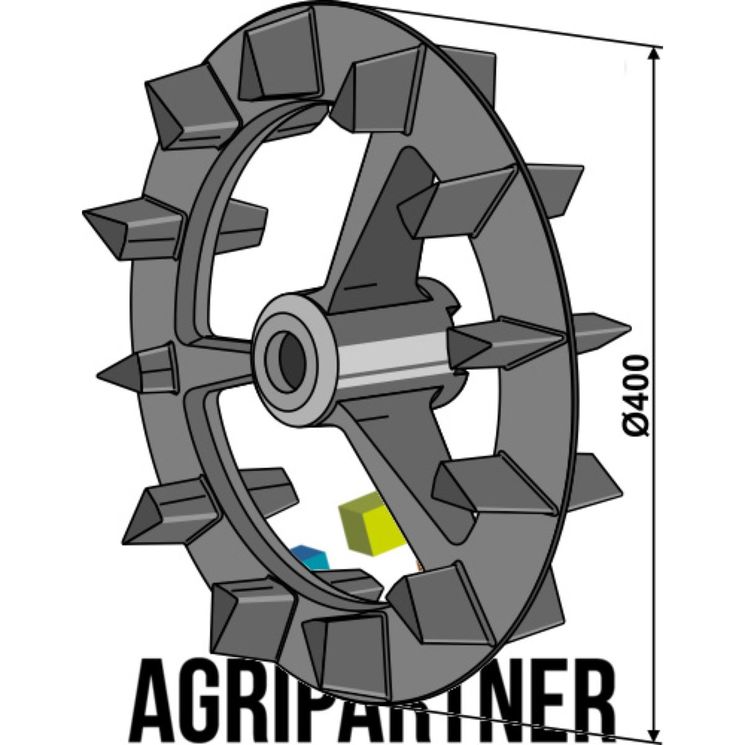 Roue Crosskill 400x100, pour arbre 50, Lemken 4239011, Interchangeable