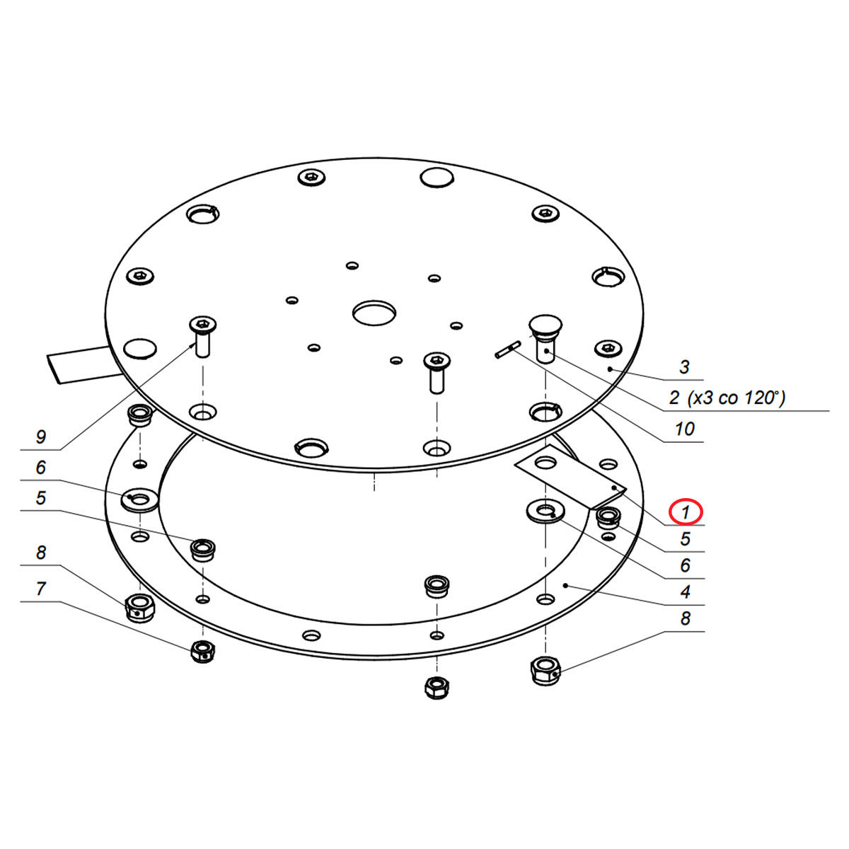 Couteau droit 102 mm, 0108.05.05.000, pour lamier Fischer 3 lames PT3-190, SAMASZ, pièce origine