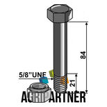 Boulon 16x84 mm avec écrou à freinage interne 5/8''UNF, montage Twose