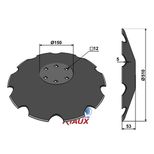 Disque crénelé 510x5 mm, 6 trous, H2203180, pour Kuhn Optimer, NIAUX 200