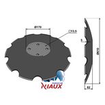 Disque crénelé 610X5 mm, 4 trous, R18120080, pour déchaumeur MASCHIO, NIAUX 200