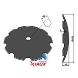 Disque crénelé 610x5 mm, alésage hexagonal 90 mm, trou hexagonal, NIAUX 200