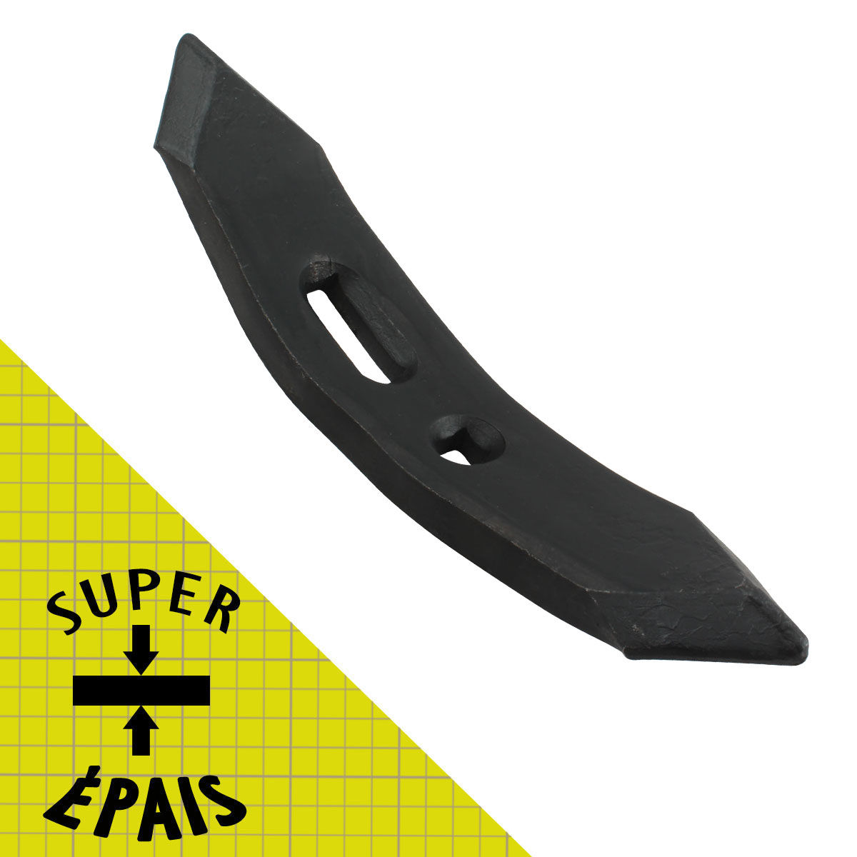 Soc réversible super épais 295x55x15mm pour cultivateur, chisel, entraxe 45-75 mm, universel, pièce interchangeable