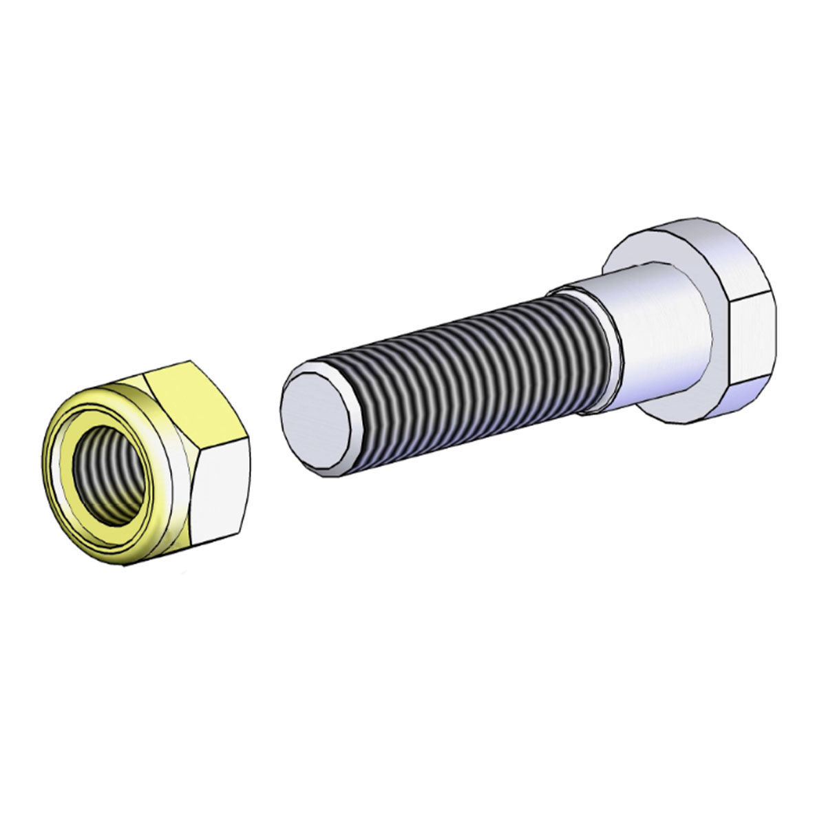 Boulon de sécurité Ø20 mm, écrou Nylstop M20 8.8 zingué, BSC-508, à l'unité, AGRISEM