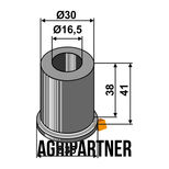 Entretoise Ø16,5x30 mm pour dent de herse rotative BREVIGLIERI E0100129-130, pièce interchangeable