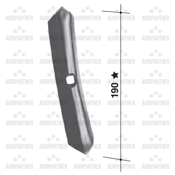 Soc 190x40x5 mm pour dent efface-trace, pièce interchangeable