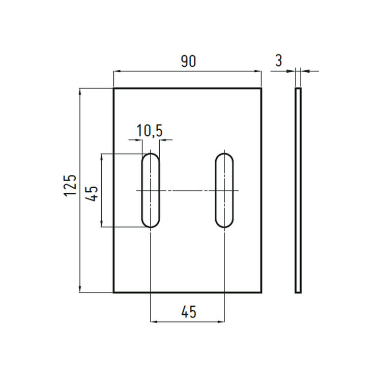 Décrottoir 125x90 mm, pour herse FERABOLI, pièce interchangeable