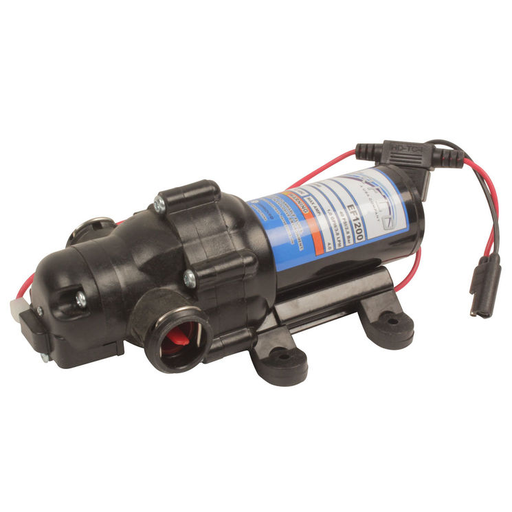 Pompe Everflo EF1200 3,8 l/min-2,7 bar, 12V, pour pulvérisateur, amorçage automatique jusqu'à 1,2 m, entrée et sortie tuyau 3/8"