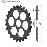 Roue étoile Ø530x112 mm Cambridge, intermédiaire, 15385, pour rouleau Dalbo, pièce interchangeable