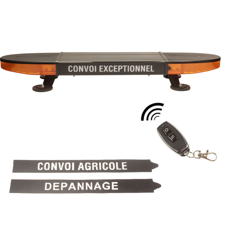 Rampe de signalisation LED sans fil, convoi exceptionnel, fixation magnétique, homologuée R65-R10