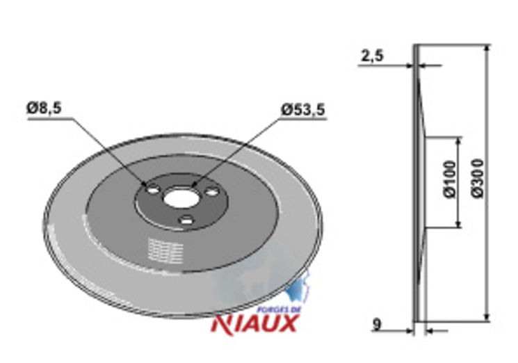 Disque de semoir 300x2,5mm, pour Amazone Citan Ro-Tec et RollSoc, 951498, pièce interchangeable