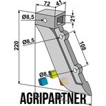 Soc de semis 220x173 mm, entraxe 108 mm, trous 8,5 mm, pour semoir BECKER, 200237699, 237699, pièce interchangeable