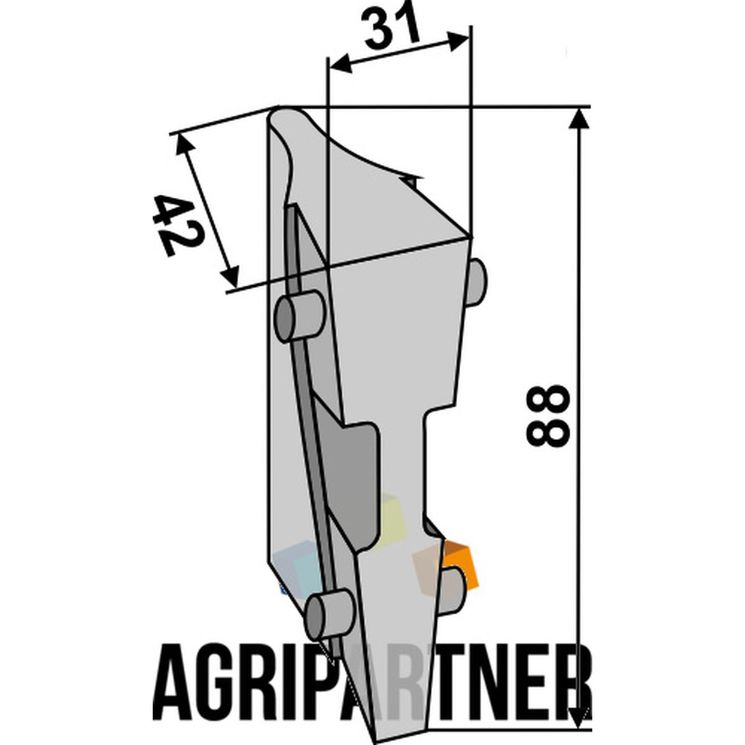 Soc de semis 88x42x31 mm, pour semoir BECKER, 57457, 58457, 200057457, pièce interchangeable