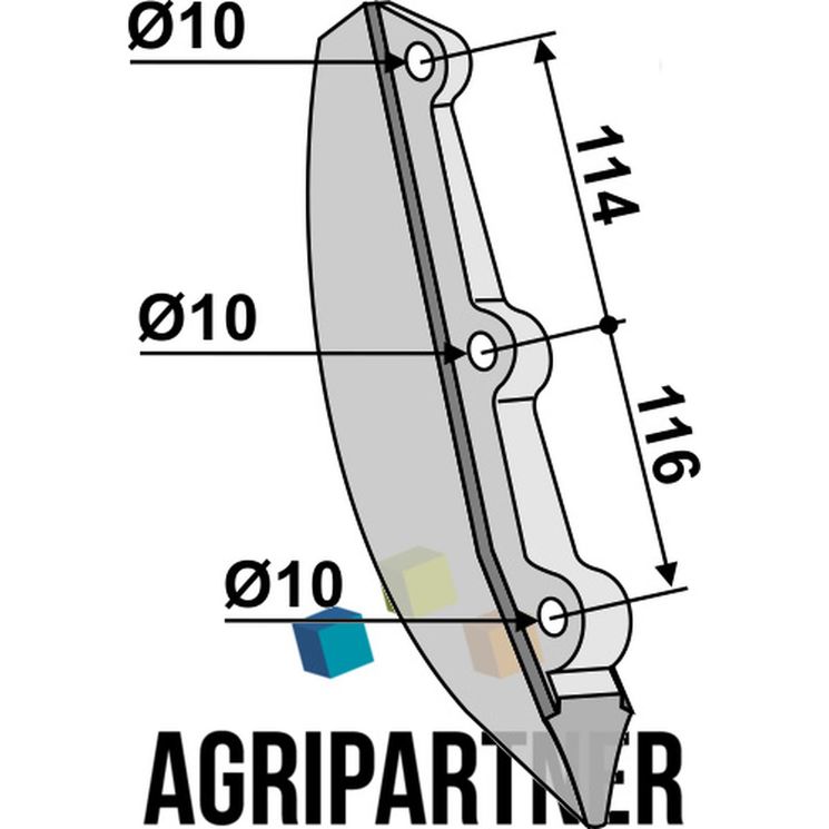 Soc de semis trous 10 mm, entraxe 114x116 mm, pour semoir BECKER, 58957, 200058957, pièce interchangeable