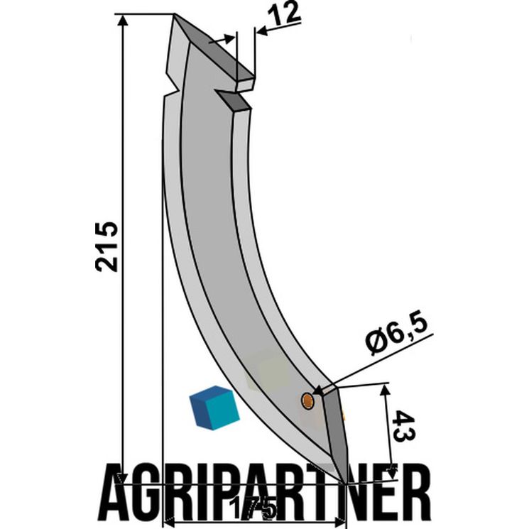 Soc de semis 215x175x12 mm, hauteur 45 mm, trou 6,5 mm, pour semoir FIONA, 3137313 - 3.137.313, pièce interchangeable