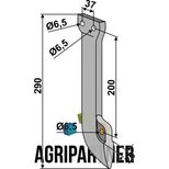 Soc de semis 290x20 mm, entraxe 200x37 mm, trou 6,5 mm, pour semoir FIONA, 3137012 - 3.137.012, pièce interchangeable