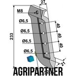 Soc 233x52 mm, entraxe 40x40x40 mm, trous Ø6,5 et 8 mm, pour semoir ISARIA, 3189948, IS69991 pièce interchangeable