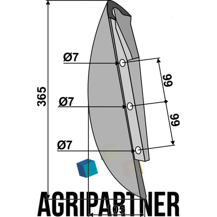 Soc 365x105 mm, pour semoir KVERNELAND - ACCORD, 819670, pièce interchangeable