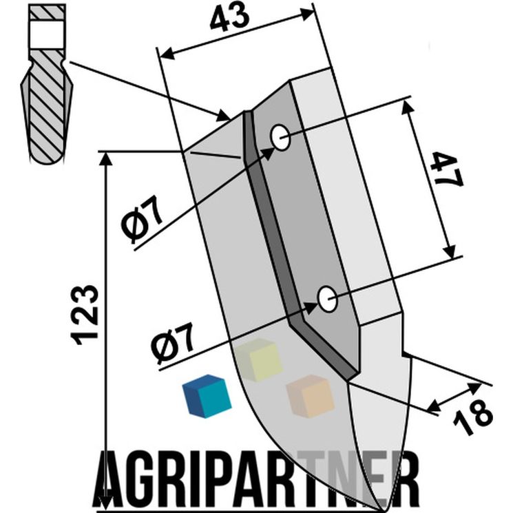 Soc 123x43x18 mm,  pour semoir KVERNELAND - ACCORD, 903028, AC903028, pièce interchangeable