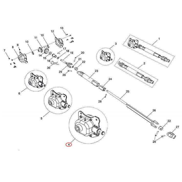 Boîtier renvoie d'angle B01040503 pour semoir OZDOKEN