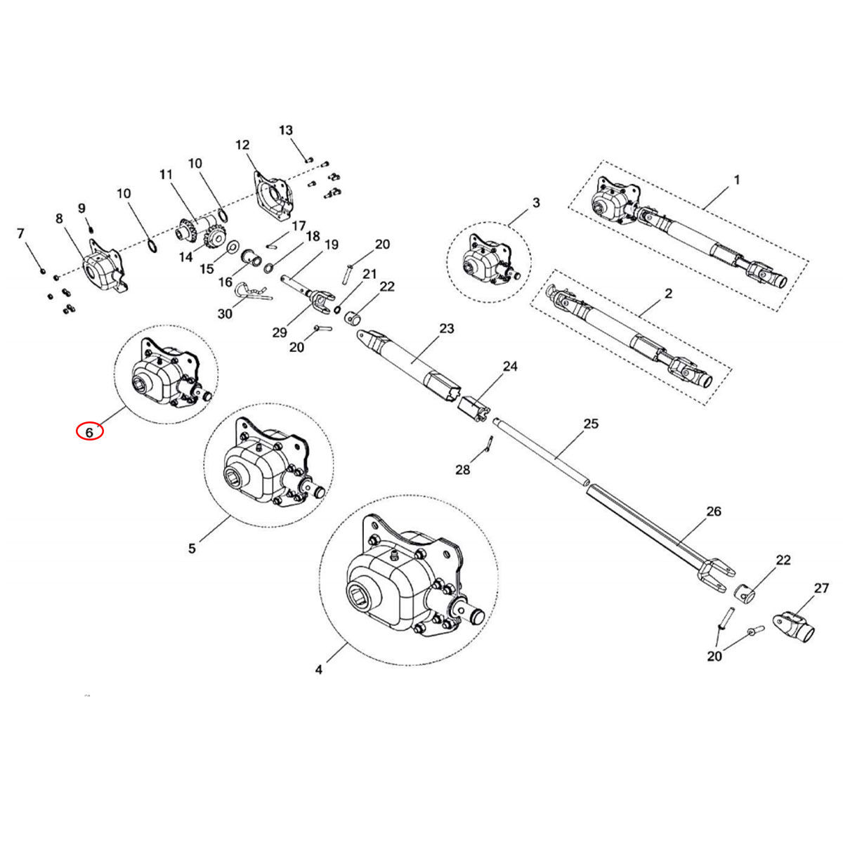 Boîtier renvoie d'angle B01040505 pour semoir OZDOKEN