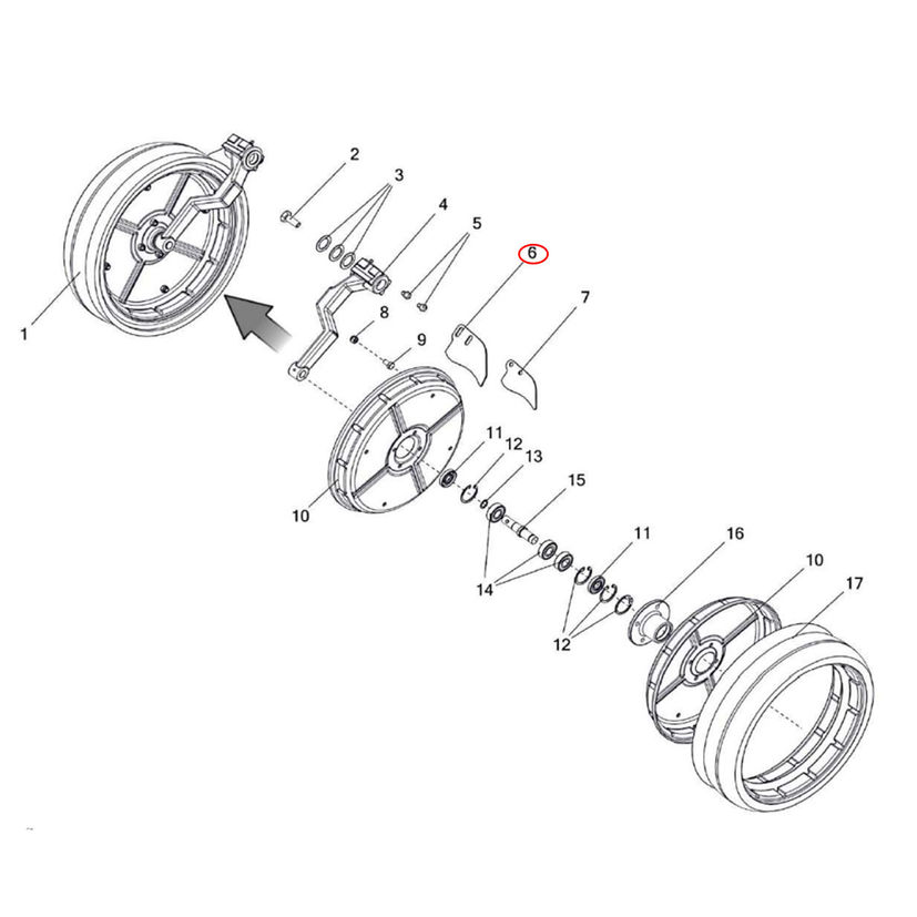 Grattoir de roue B01040902 pour semoir OZDOKEN