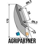 Soc 170x54x19 mm, entraxe 59 mm, trous Ø6,5 mm, pour semoir STEGSTED, 052127, pièce interchangeable