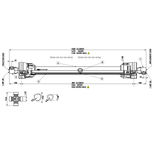 Transmission avec croisillons 27 x 74,5 mm nue, 1,2 mètres, 1 3/8" (6), tube triangle, AMA