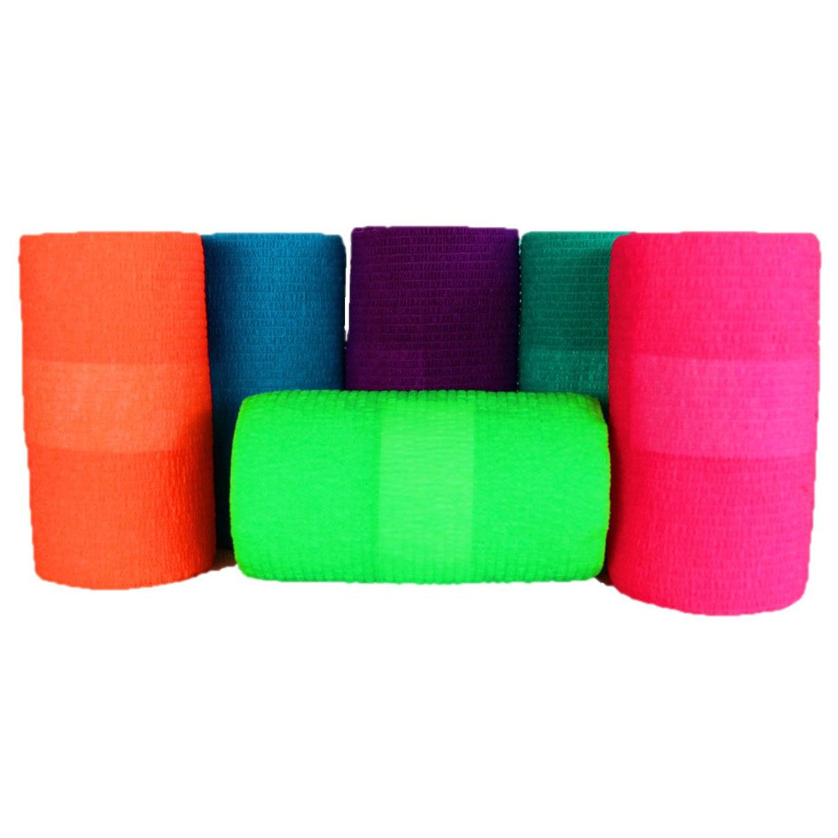 Lot de 18 bandes cohésives fluo contient du latex, taille étirée 10 cm x 4 m, SEPTICARE