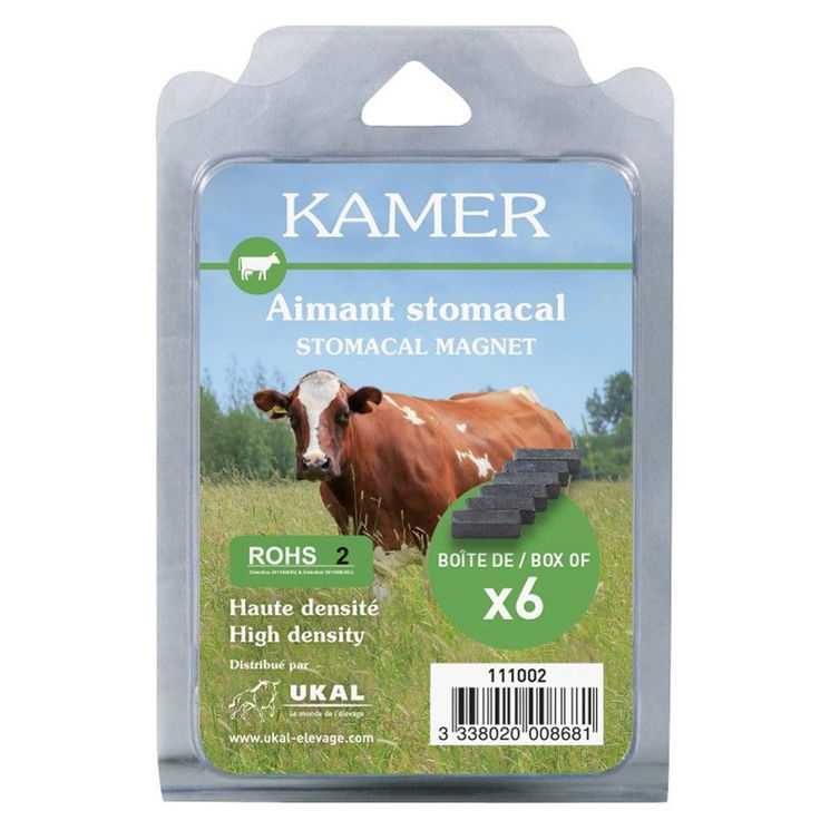 Lot de 6 aimants Stomacal nus 15x55mm, KAMER