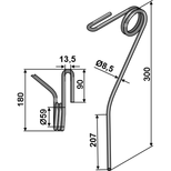 Peigne simple griffe fil 8,5mm pour semoir KUHN, 53039010, pièce interchangeable