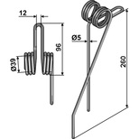 Dent de herse étrille fil 5mm pour SCHMOTZER, 2500600065, pièce interchangeable