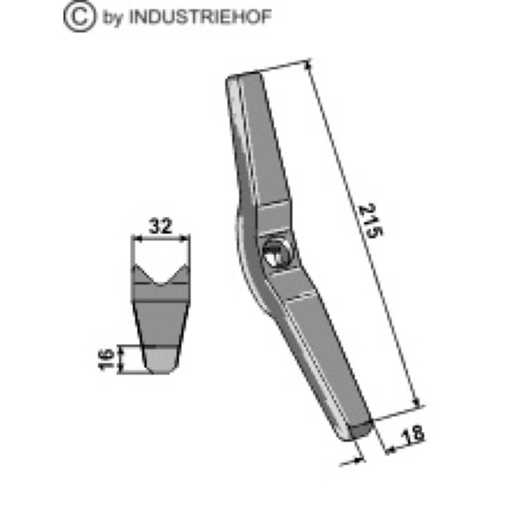 Soc agrilla super, 302300, 215x18x16, pour vibroculteur Vaderstad, pièce interchangeable