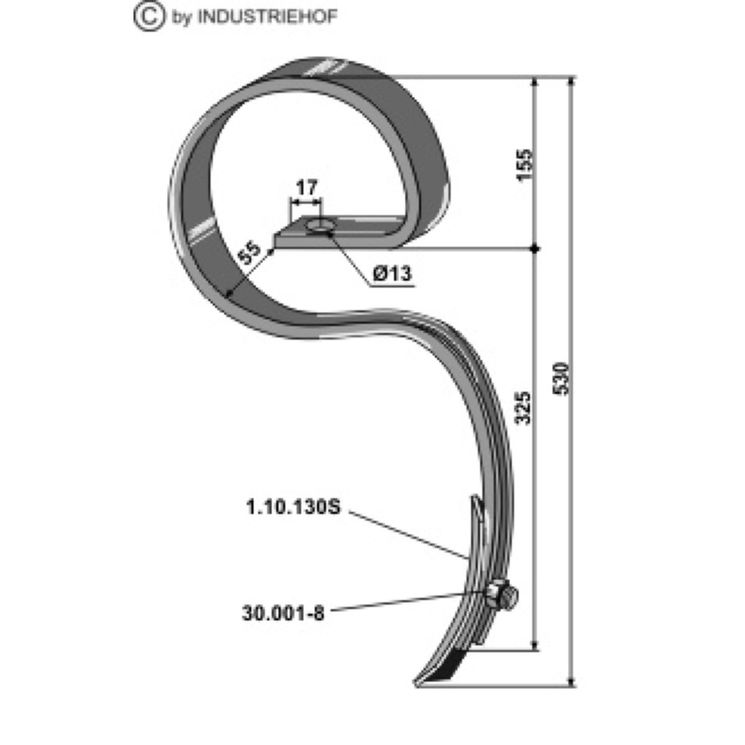 Dent 45x10 Agrilla Super de semoir rapid Vaderstad, 201064-71, pièce interchangeable