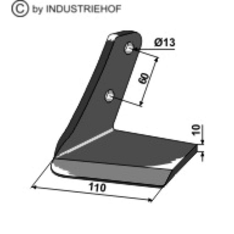 Aileron gauche pour déchaumeur à dents Farmet Turbulent 110x10mm, 3002403, pièce interchangeable