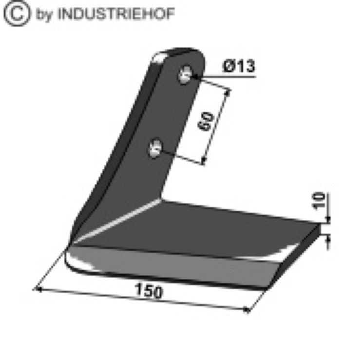 Aileron Gauche pour déchaumeur à dents Farmet Triolent 150x10mm, 3003292, pièce interchangeable