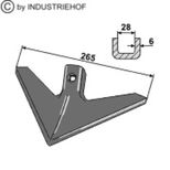 Soc triangulaire, 265x6 mm, pour vibroculteur FARMET, 3374356, pièce interchangeable