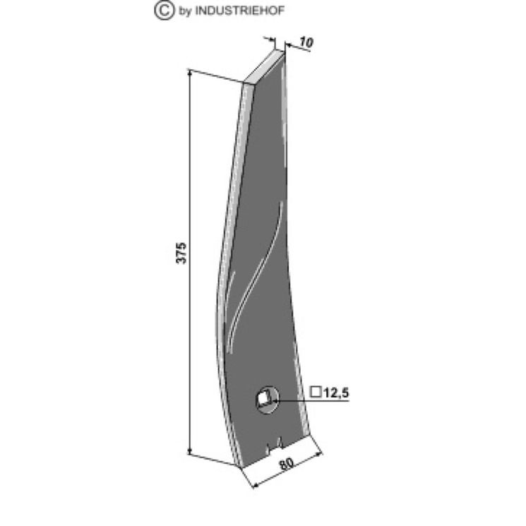 Déflecteur gauche pour déchaumeur à dents Vaderstad Cultus, 452956, pièce interchangeable