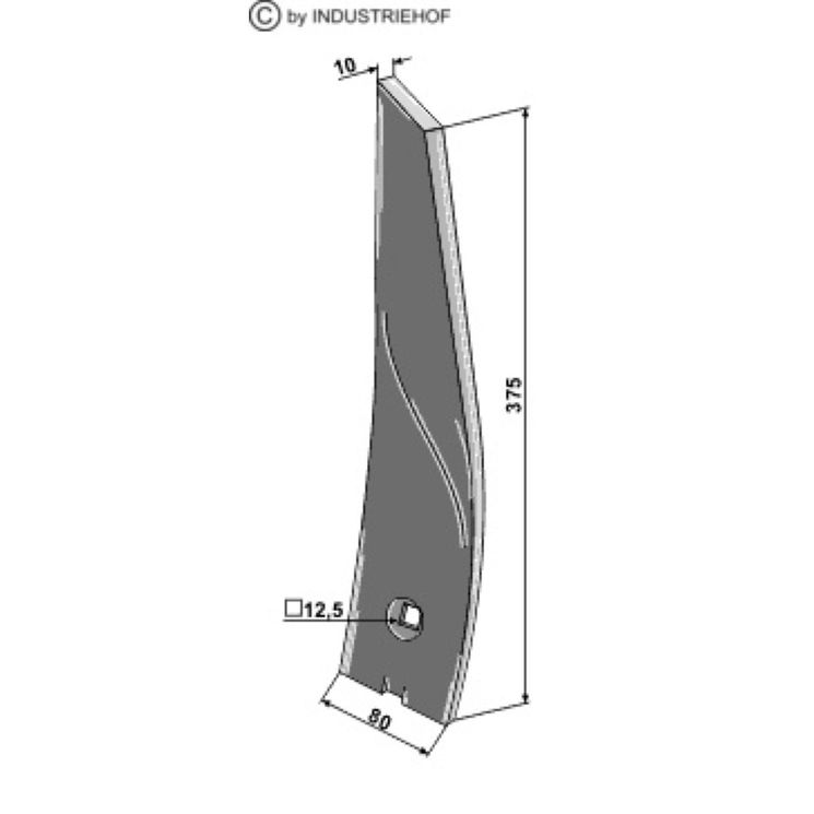 Déflecteur droit pour déchaumeur à dents Vaderstad Cultus, 452957, pièce interchangeable