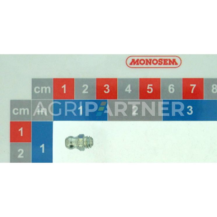 Graisseur droit 6x100 6 pans 7mm zn (ref 15007), pour bineuse MONOSEM, 10163000 - 10118, pièce origine