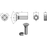 Boulon agricole 12x40 mm TFCC spécial Grégoire Besson avec écrou hexagonal