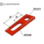 Cale 2°, pour adaptateur BOURGAULT série 200, 200-WDG-0206, entraxe 45x80 mm, Ø13x15 / 13x50 mm, pièce origine