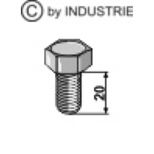 Vis TH 12x20 pour disque de déchaumeur Rabewerk, Vogel & Noot 961D1212520N pas de 125, classe 12.9