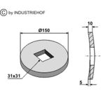 Rondelle à souder 150x10 mm,pour arbre de cover crop carré 30x30 mm