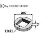 Bague 90x10 mm pour arbre de cover crop carré de 50x50mm